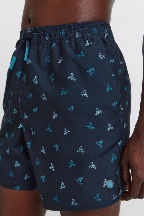 Springfield Fato de banho estampado lagostas azul