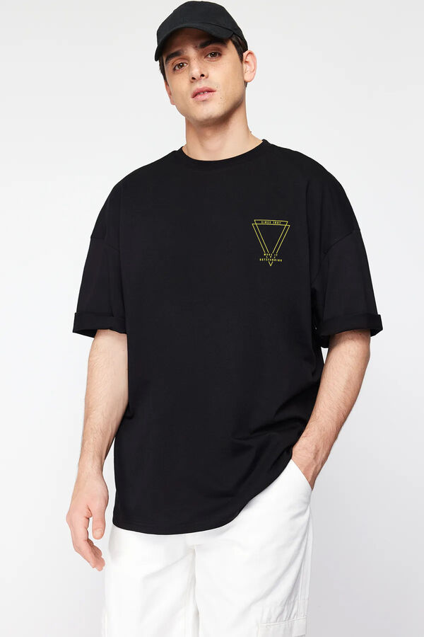 Trendyol Camiseta oversize manga corta negro