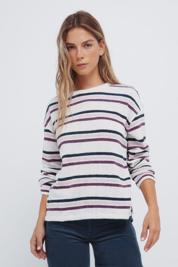 Springfield Double stripe chenille jumper mink