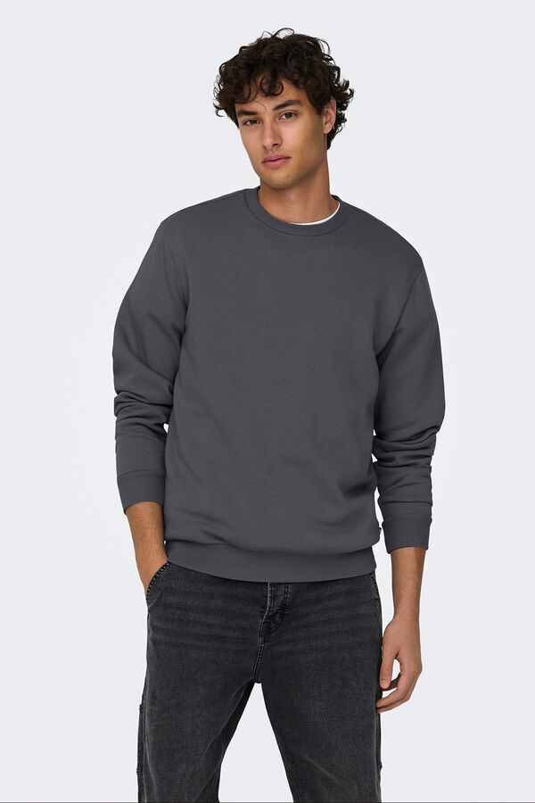 Only & Sons Sudadera cuello redondo gris
