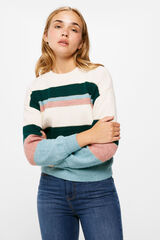 Springfield Pull Rayures Color Block Laine natural