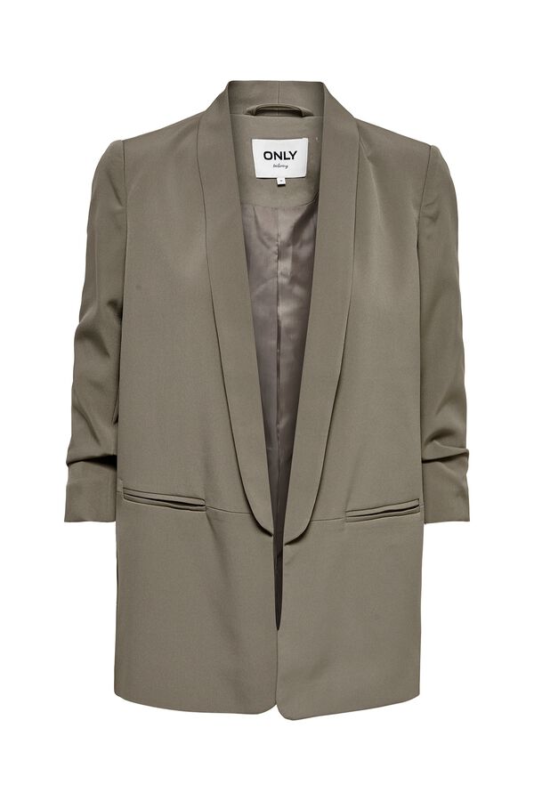 Only Open rolled-up sleeve blazer grey