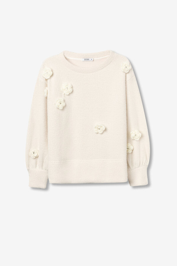 Tiffosi Jersey Texturizado con Aplicaciones marfil