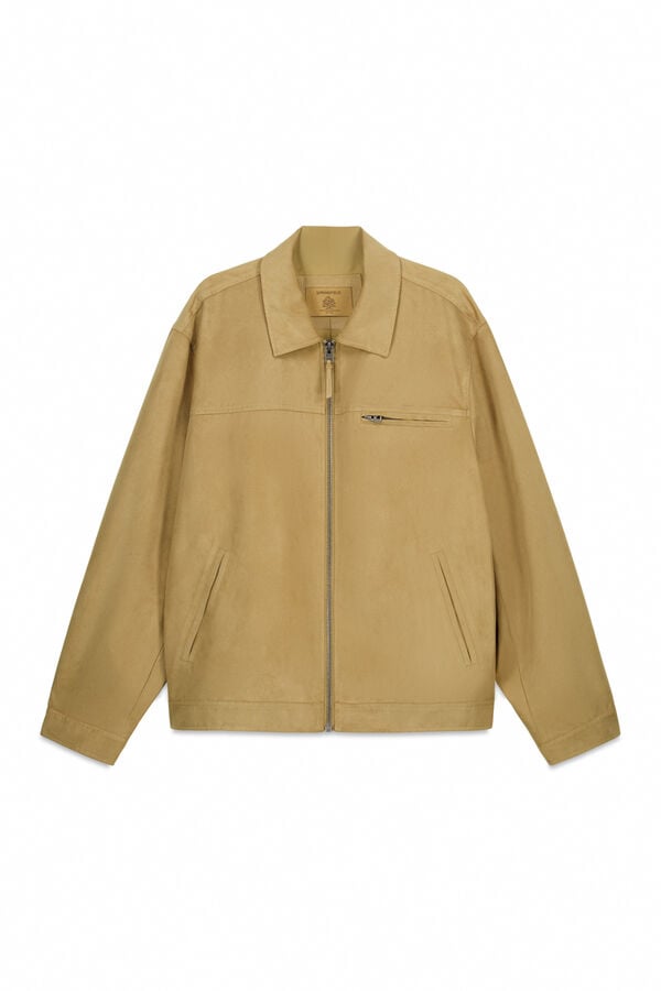 Springfield Faux suede jacket brown