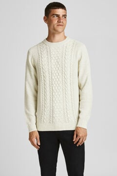 Springfield Cross-knit jumper blanc