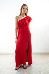 Cul Sac Vestido largo asim&eacute;trico blanco