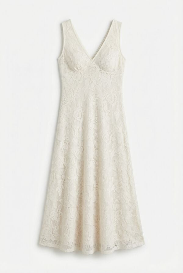 Springfield Robe &agrave; bretelles brod&eacute;e fleur marron