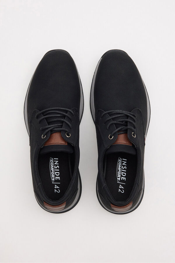 Inside Zapato cl&aacute;sico casual cordones negro