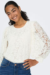 Springfield Long sleeve lace blouse white