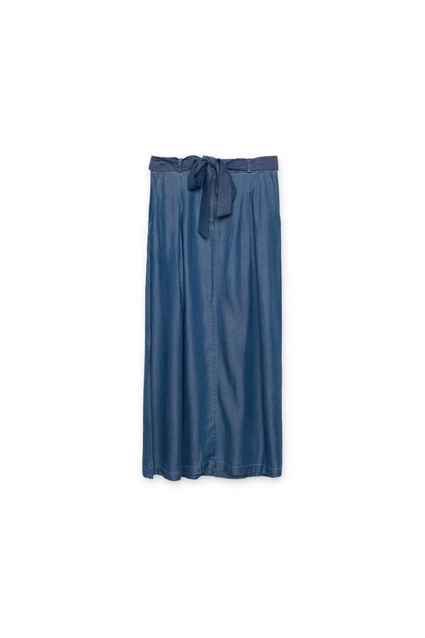 Inside Denim-effect midi skirt blue
