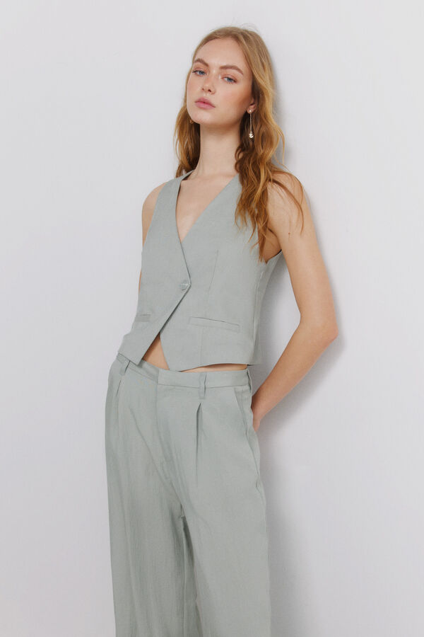 Springfield Asymmetric gilet green