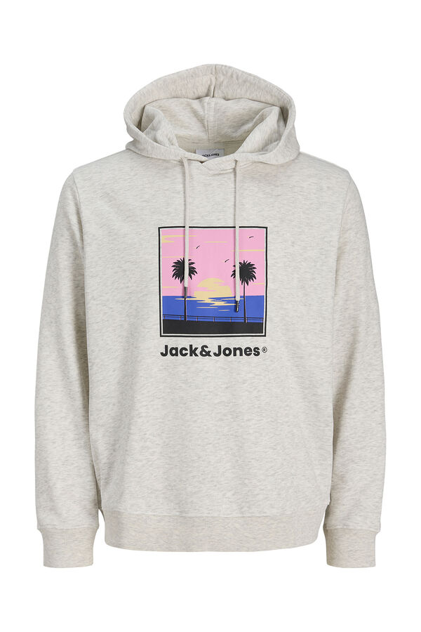 Jack & Jones Sudadera capucha algod&oacute;n suave blanco