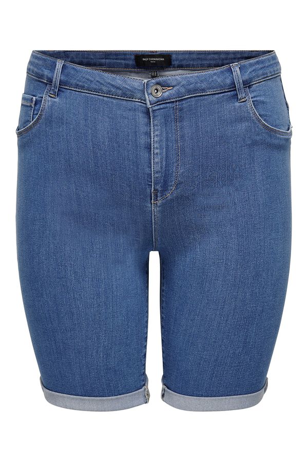 Only Carmakoma Shorts denim pitillo talla grande azul