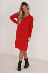 Springfield Oversize knit dress brick