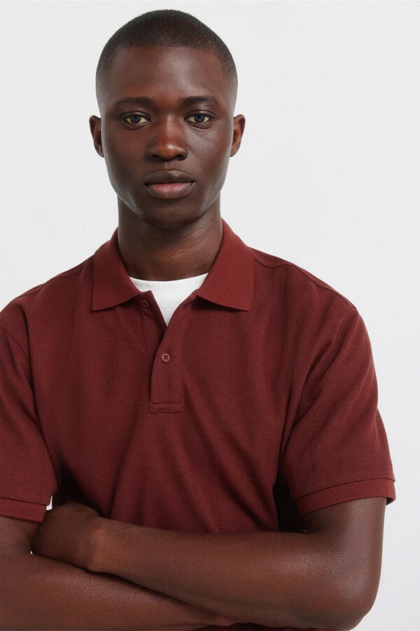 Springfield Striped regular fit polo shirt red