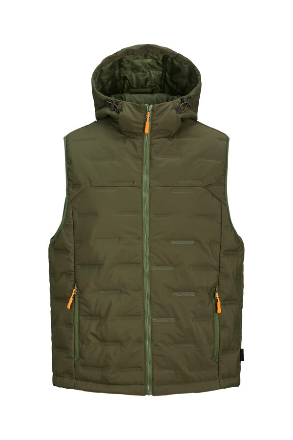 Springfield Quilted hooded gilet staklo-zelena