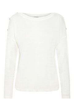 Springfield Long-sleeved round neck top blanc