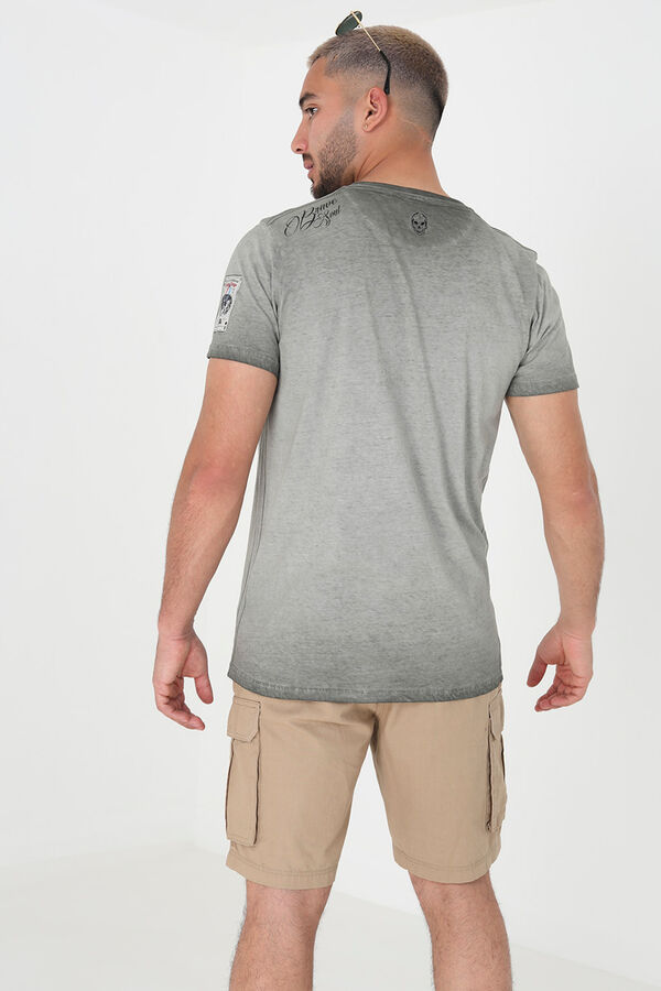 Springfield T-Shirt kurzärmelig Totenkopf grau