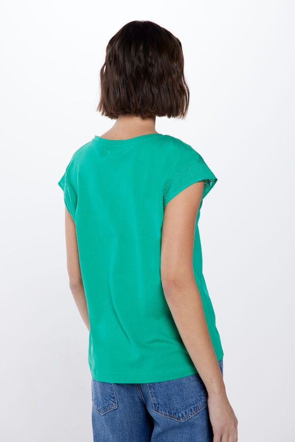 Springfield T-shirt with Swiss embroidery green