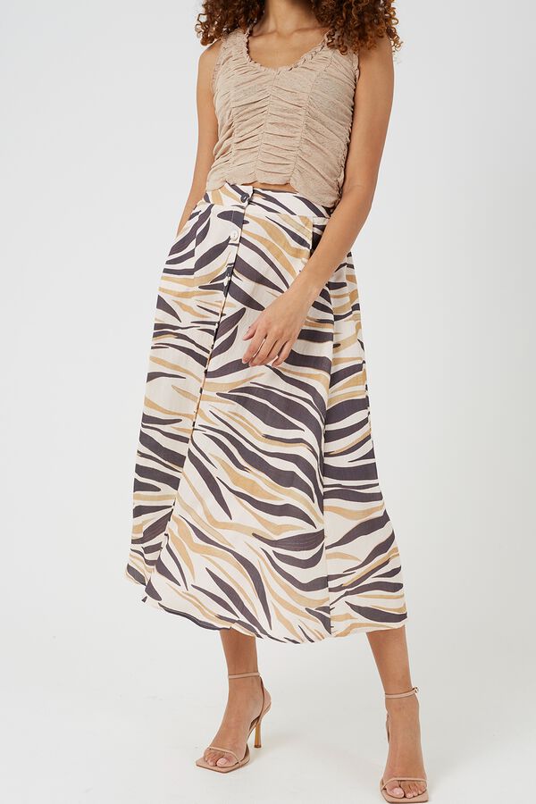 Brave Soul Printed long skirt brown