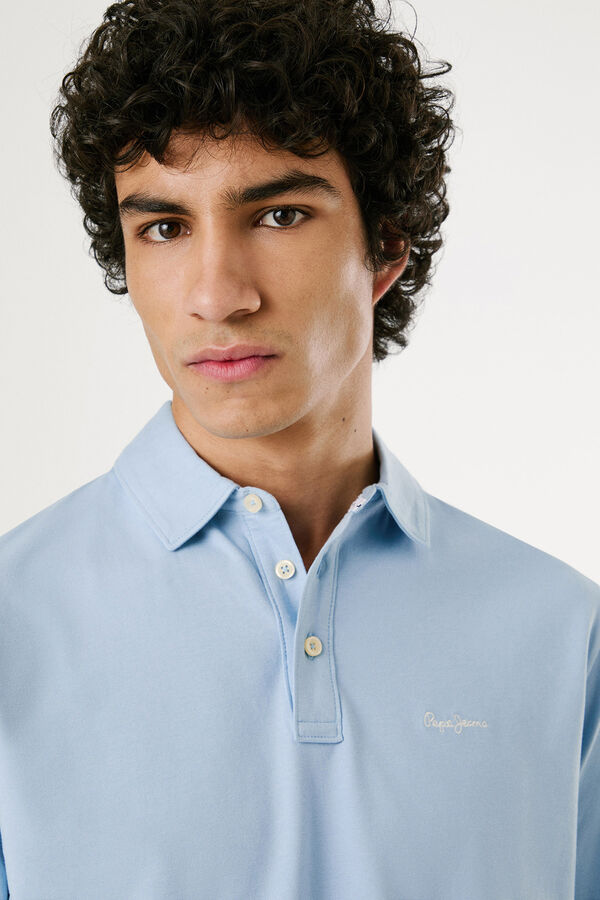 Pepe Jeans Camisa polo de manga curta com carcela tripla e logo no peito azul
