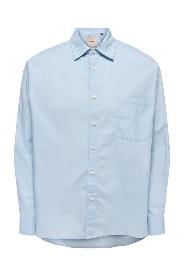 Only & Sons Langarm-Hemd Blau