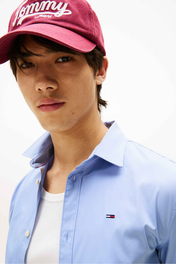 Tommy Jeans Slim stretch shirt blue