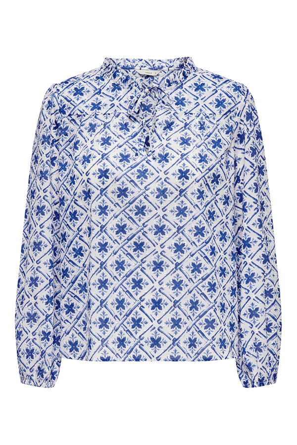 Only Bluse mit langen &Auml;rmeln  Blau
