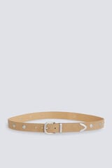 Springfield Studded suede belt brown
