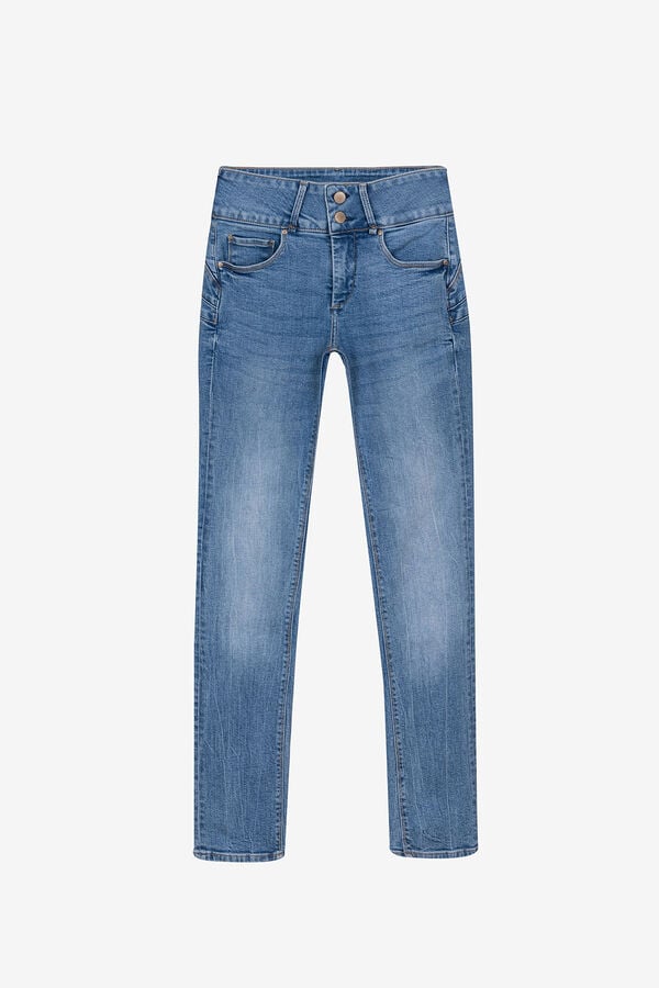Springfield Double-up Slim High-Rise Jeans steel blue