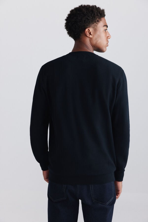 Springfield Structure knit jumper blue
