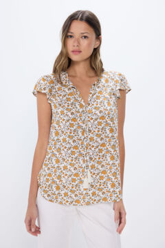 Springfield Printed fluid blouse white