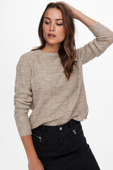 Springfield Round neck jumper with ribbed sleeves Siva