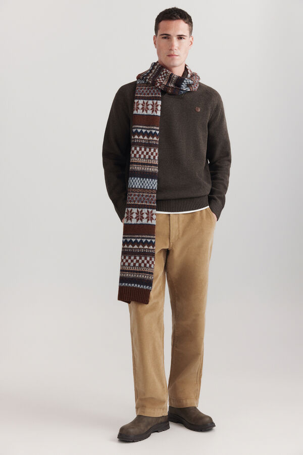 Springfield Soft smoking neck jumper brown