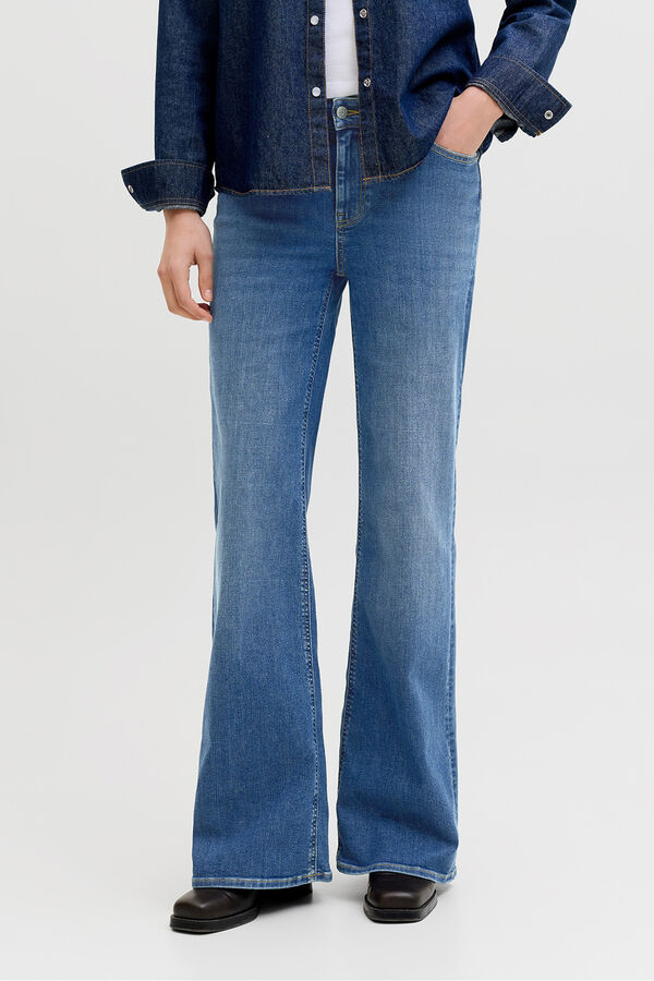 Jack & Jones Jeans flared tiro medio azul