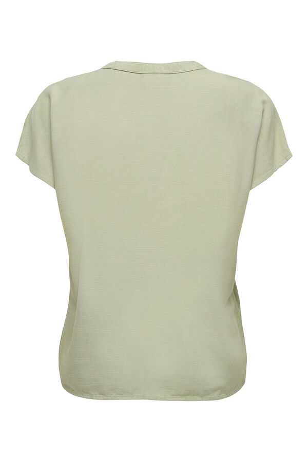 JDY Blusa manga corta lino gris