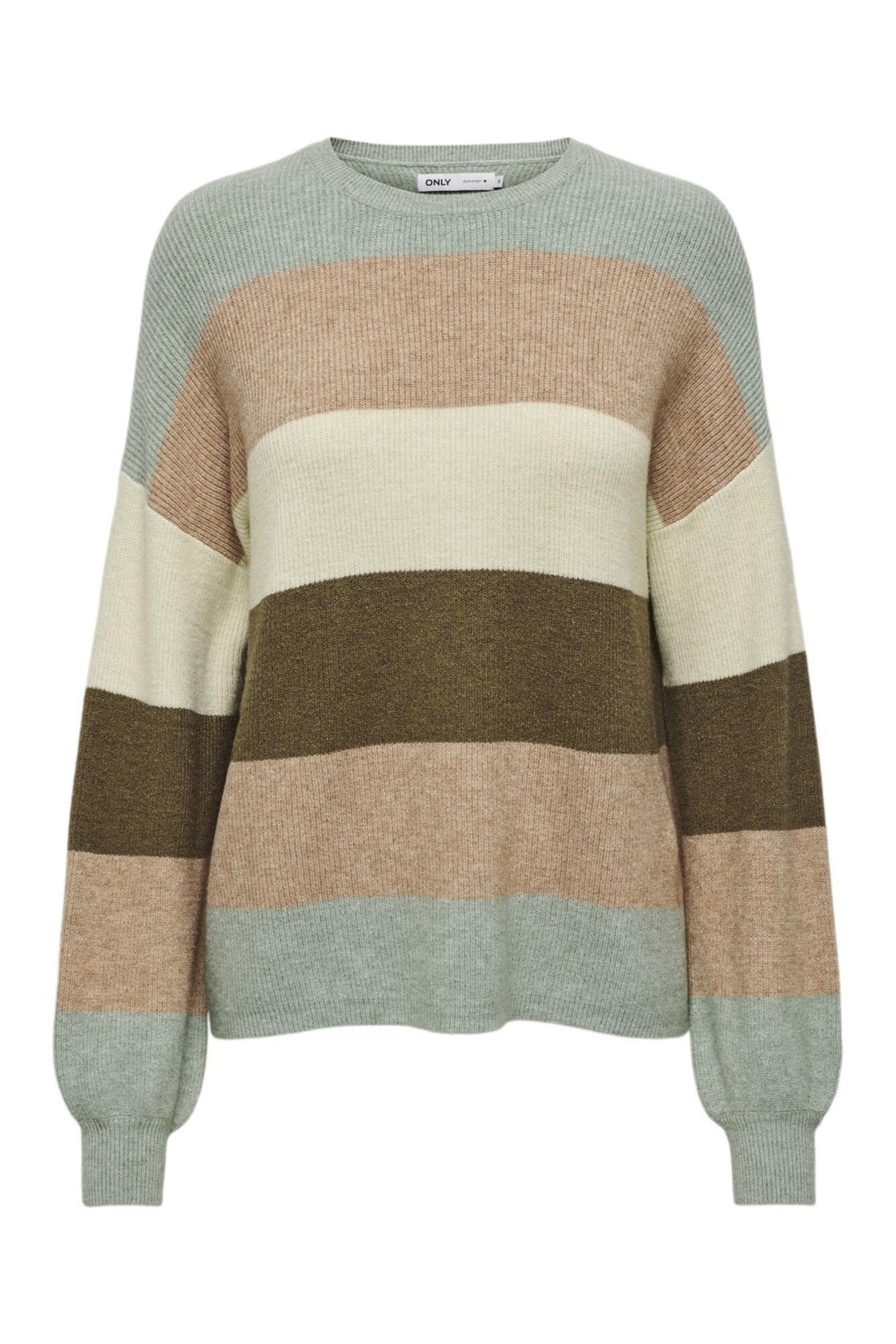 Only Jersey de rayas cuello redondo