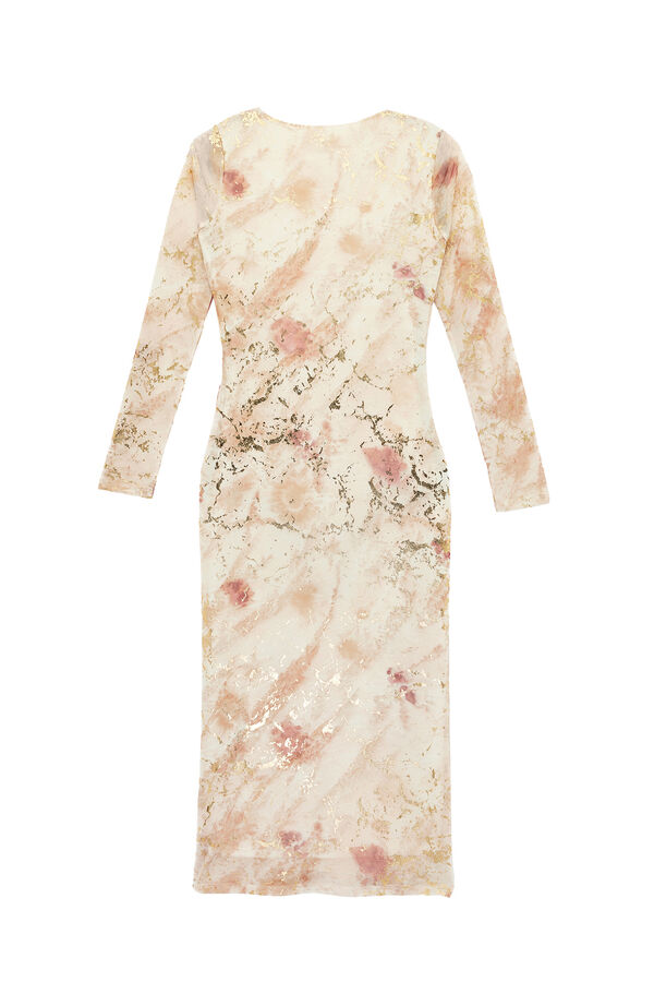 Koton Vestido midi ajustado estampado rosa