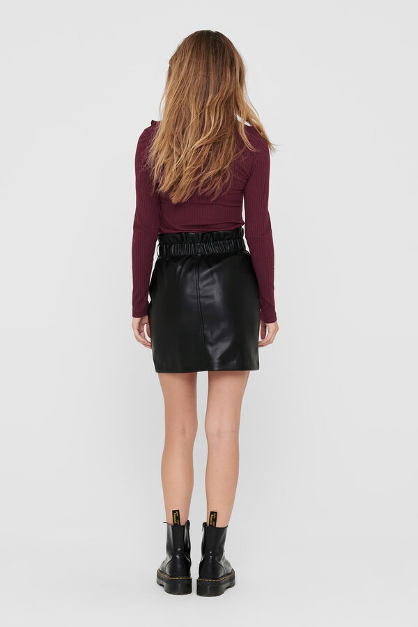 Springfield Short faux leather skirt black