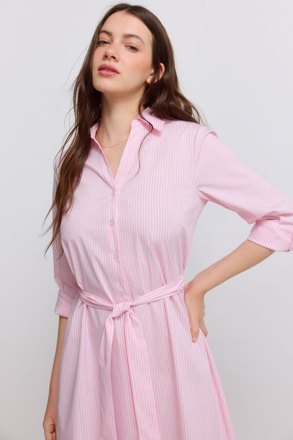 Springfield Striped shirt dress pink