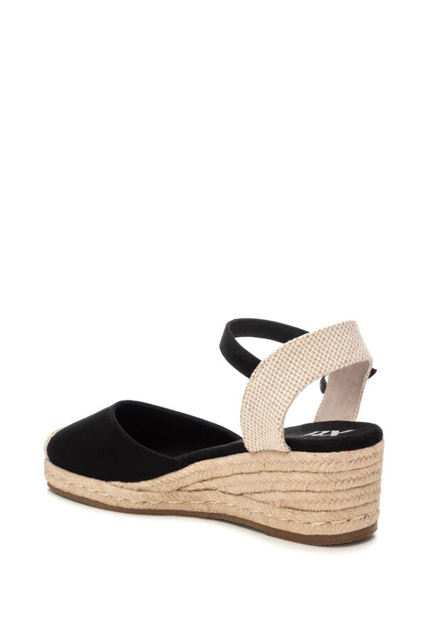 XTI Faux suede wedge espadrille black