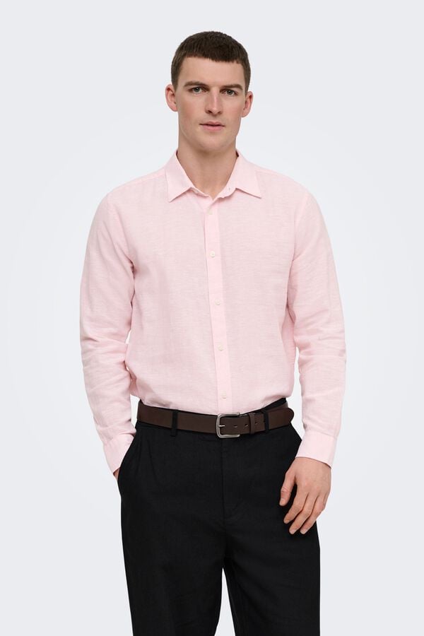 Only & Sons Camisa manga larga rosa