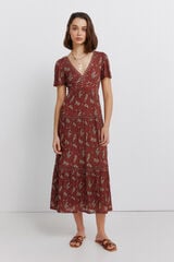 Springfield Border print midi dress red