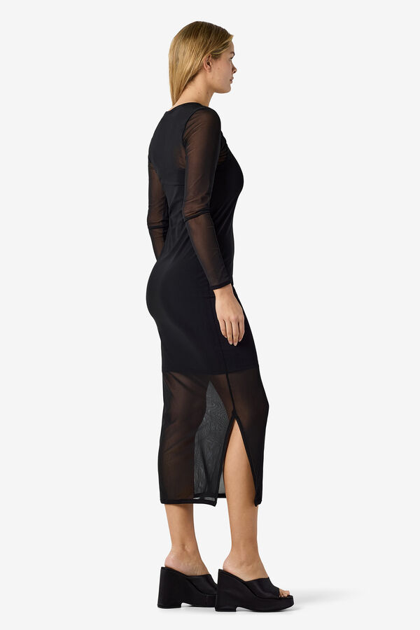 Noisy May Long sleeve midi dress black