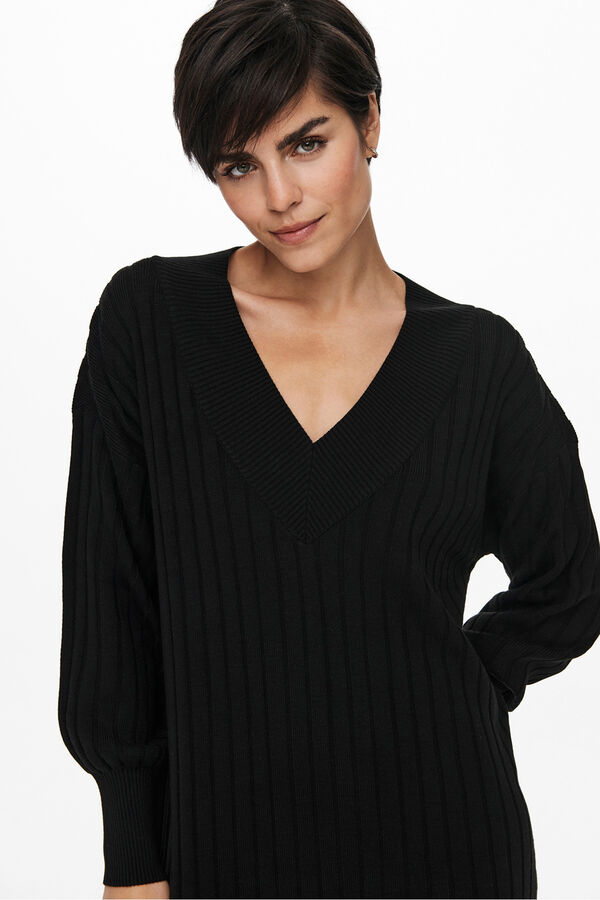 Only Vestido midi de punto negro