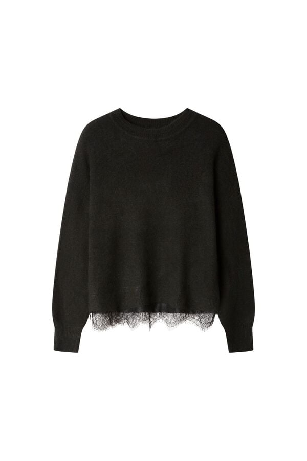 Springfield Lace finish jumper black