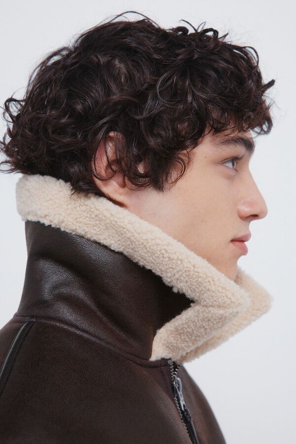 Springfield Blouson aviateur effet daim double face nude