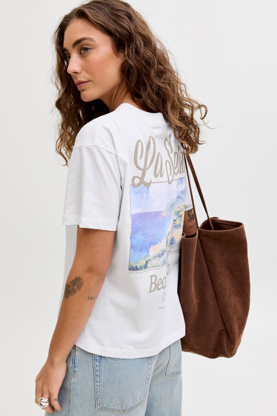 Camiseta relaxed de cuello redondo