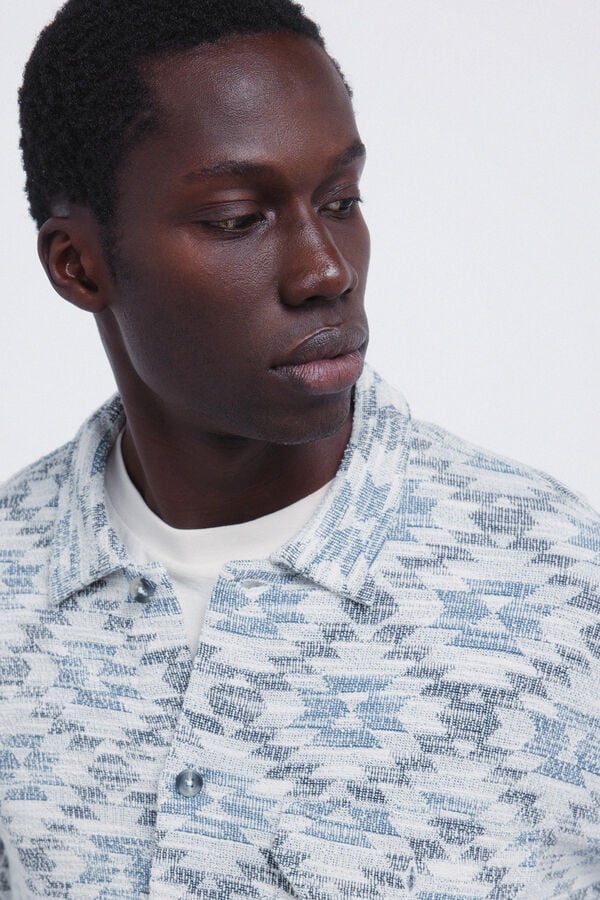 Springfield Camisa jacquard étnico azul