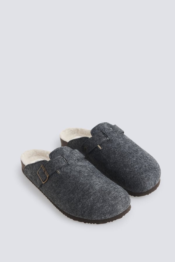 Springfield Felt buckle clogs grey